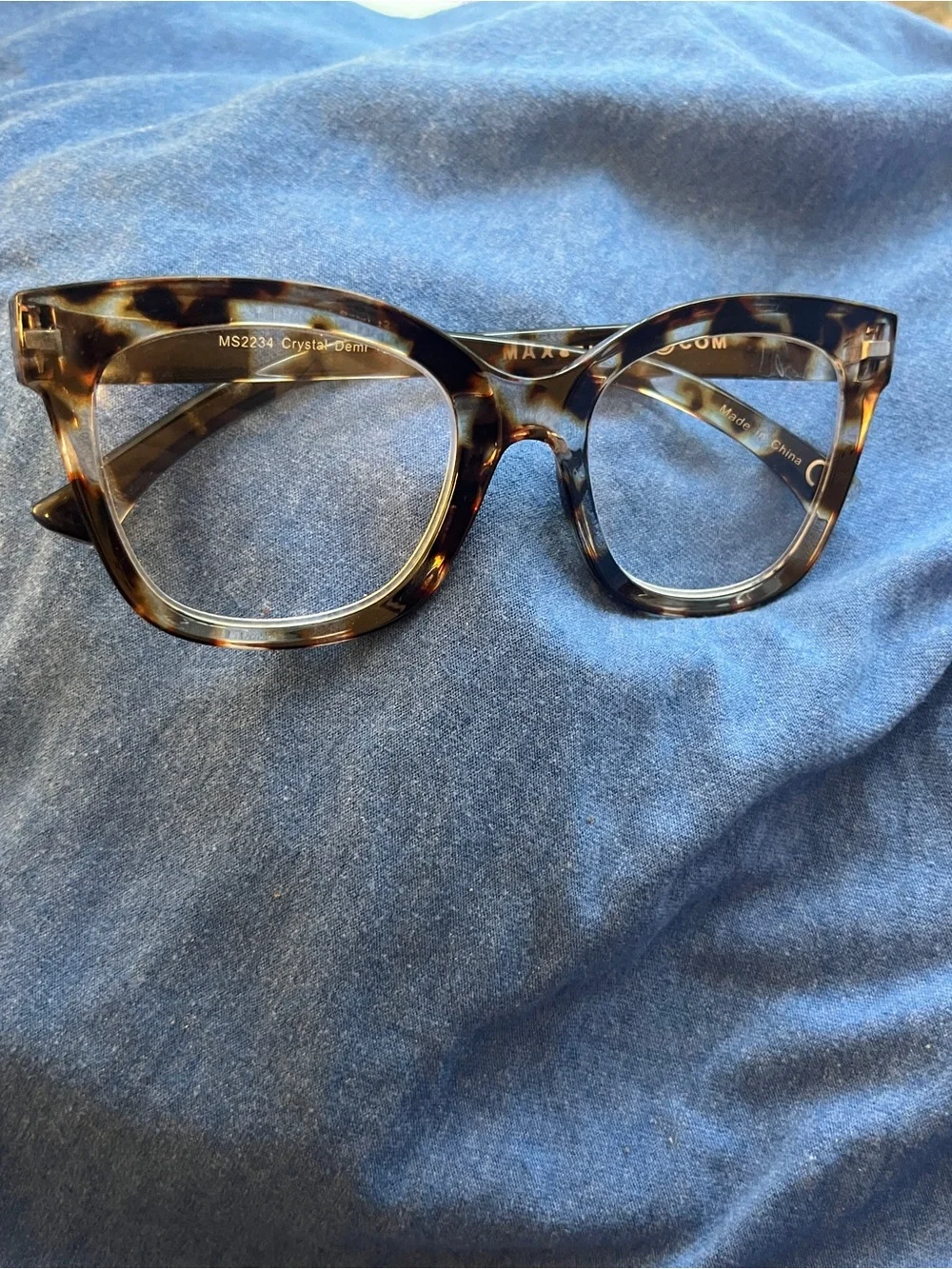 Max Studio Tortoiseshell Cat-Eye reader Glasses - Brown/Black Pattern